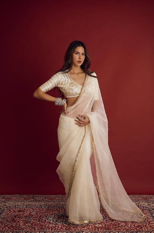 Sonam Bajwa Bollywood-Inspired Georgette Saree